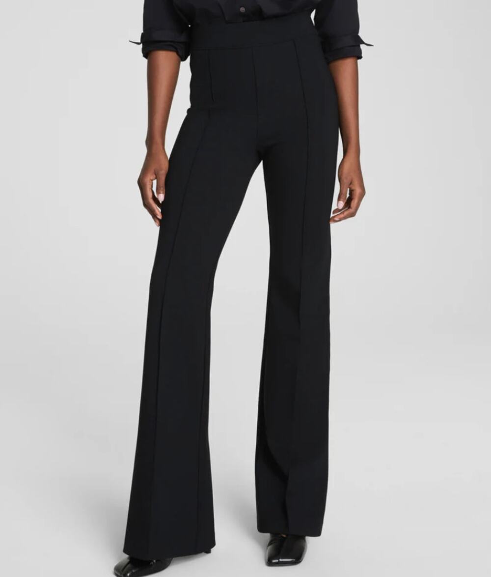 SPANX 20252T The Pant in Black Knit Ponte Hi-Rise Flare XL Tall NWT 20252T